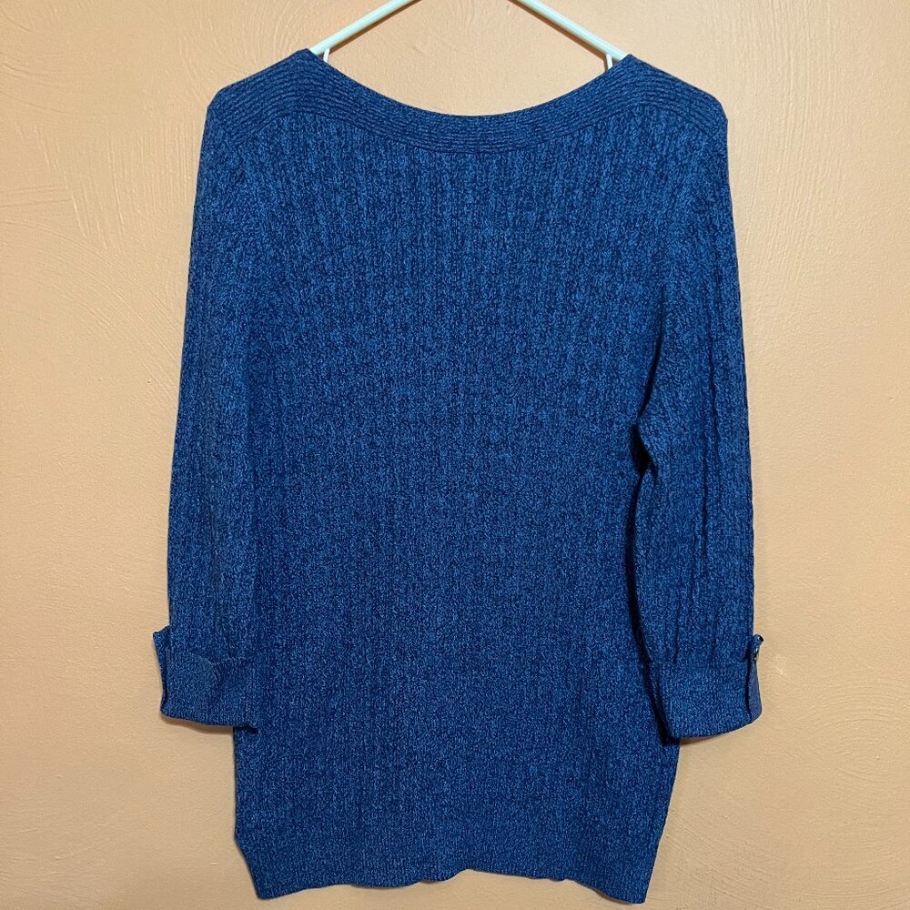 Rebecca Malone Cable Knit Sweater. Sapphire Blue. XL. New.